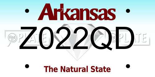 Z022QD Arkansas License Plate