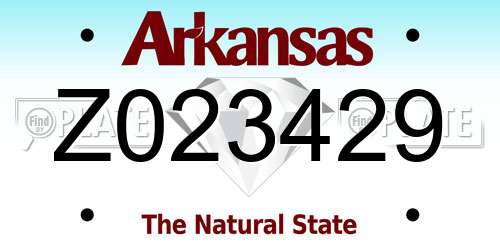 Z023429 Arkansas License Plate