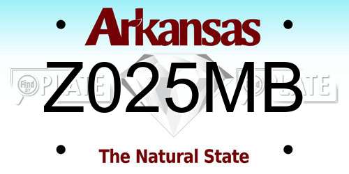 Z025MB Arkansas License Plate