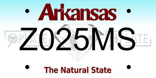 Z025MS Arkansas License Plate