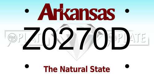 Z0270D Arkansas License Plate