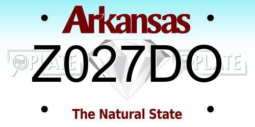 Z027DO Arkansas License Plate