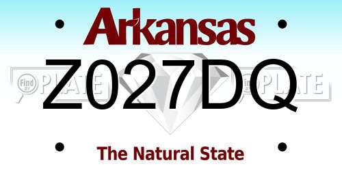 Z027DQ Arkansas License Plate