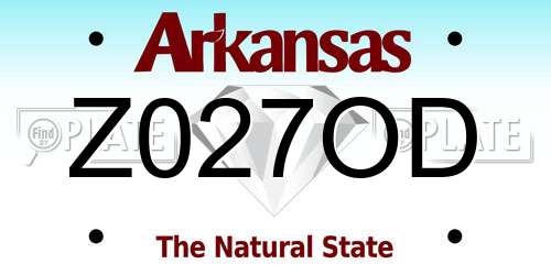 Z027OD Arkansas License Plate