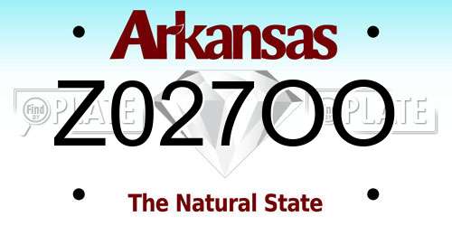 Z027OO Arkansas License Plate