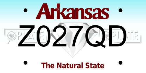 Z027QD Arkansas License Plate