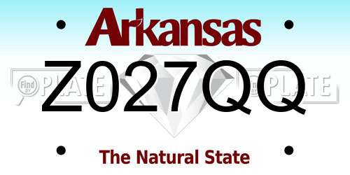 Z027QQ Arkansas License Plate