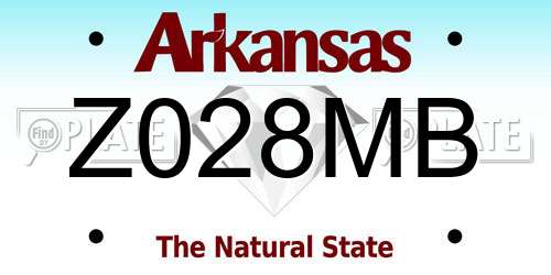 Z028MB Arkansas License Plate