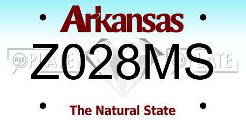 Z028MS Arkansas License Plate