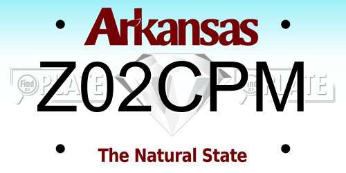 Z02CPM Arkansas License Plate