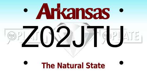 Z02JTU Arkansas License Plate