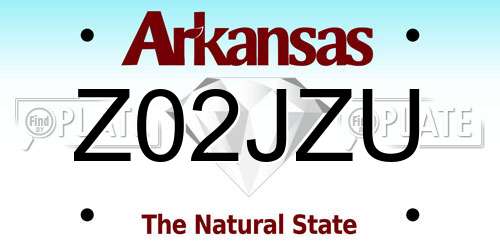 Z02JZU Arkansas License Plate