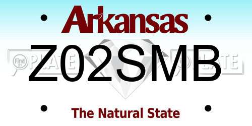 Z02SMB Arkansas License Plate