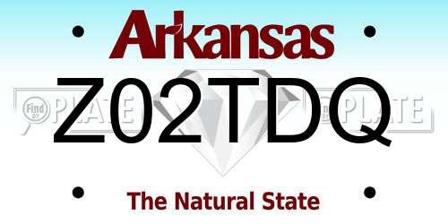 Z02TDQ Arkansas License Plate