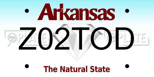 Z02TOD Arkansas License Plate