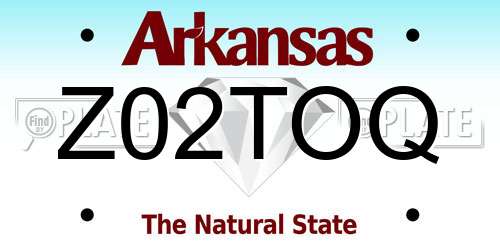 Z02TOQ Arkansas License Plate