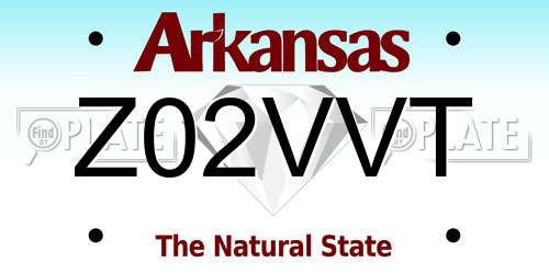 Z02VVT Arkansas License Plate