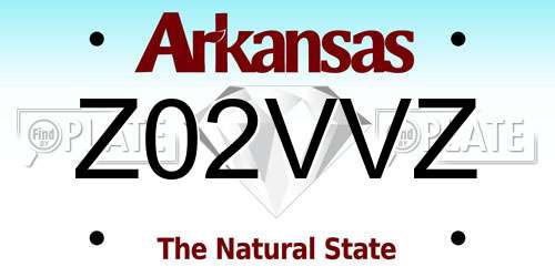 Z02VVZ Arkansas License Plate