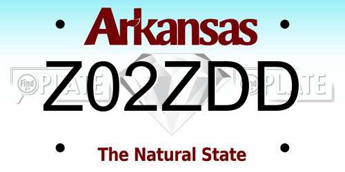 Z02ZDD Arkansas License Plate