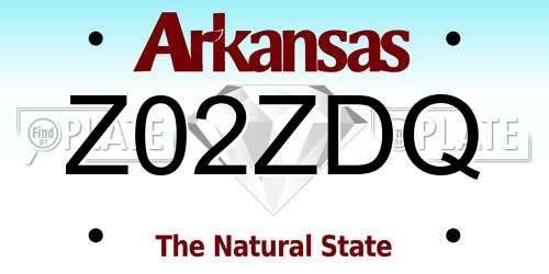 Z02ZDQ Arkansas License Plate