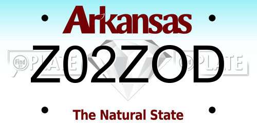 Z02ZOD Arkansas License Plate