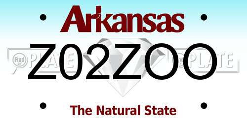 Z02ZOO Arkansas License Plate