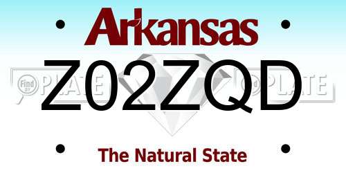 Z02ZQD Arkansas License Plate