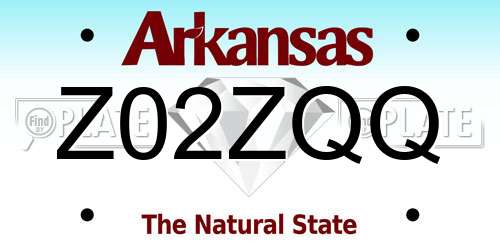 Z02ZQQ Arkansas License Plate