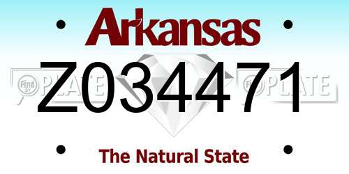 Z034471 Arkansas License Plate