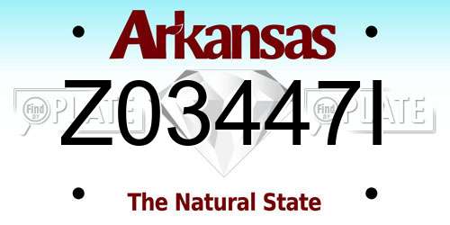 Z03447I Arkansas License Plate
