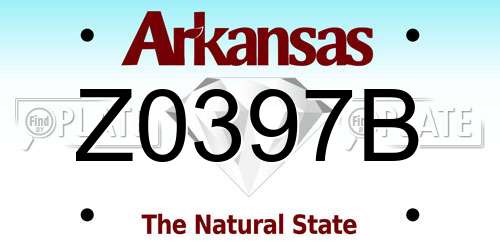 Z0397B Arkansas License Plate