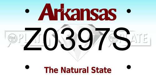 Z0397S Arkansas License Plate