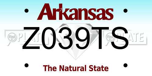 Z039TS Arkansas License Plate