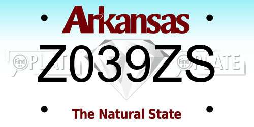 Z039ZS Arkansas License Plate