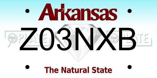 Z03NXB Arkansas License Plate