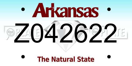 Z042622 Arkansas License Plate