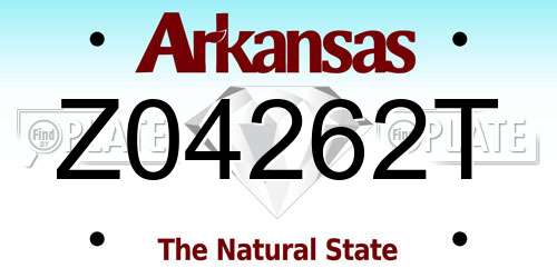 Z04262T Arkansas License Plate