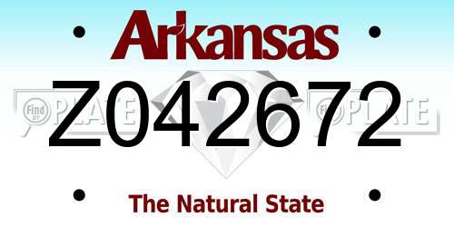 Z042672 Arkansas License Plate