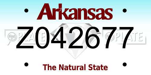Z042677 Arkansas License Plate