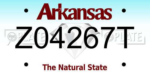 Z04267T Arkansas License Plate