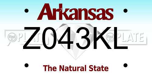 Z043KL Arkansas License Plate