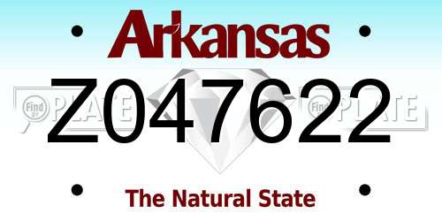 Z047622 Arkansas License Plate