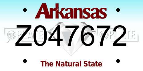 Z047672 Arkansas License Plate