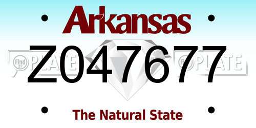 Z047677 Arkansas License Plate