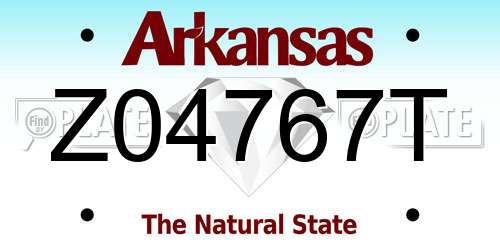 Z04767T Arkansas License Plate