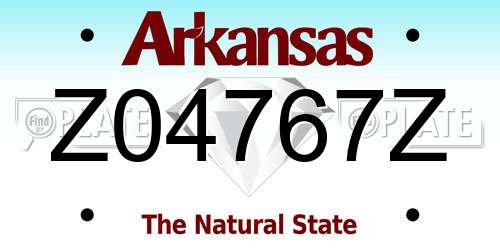Z04767Z Arkansas License Plate