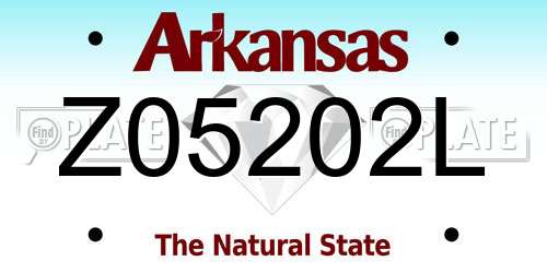 Z05202L Arkansas License Plate
