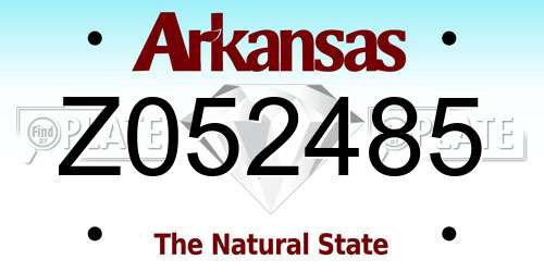 Z052485 Arkansas License Plate