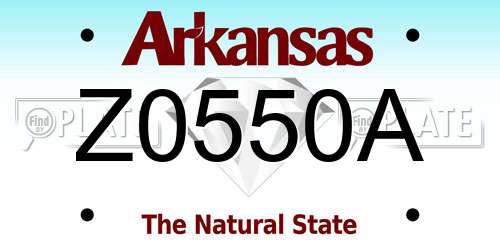 Z0550A Arkansas License Plate