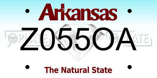 Z055OA Arkansas License Plate